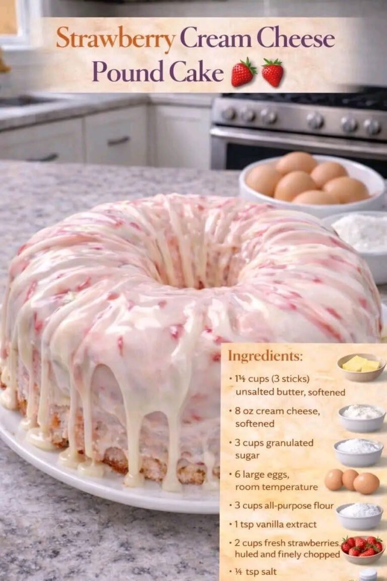 The Ultimate Strawberry Cream Cheese Pound Cake: Rich, Buttery, and Ultra-Moist