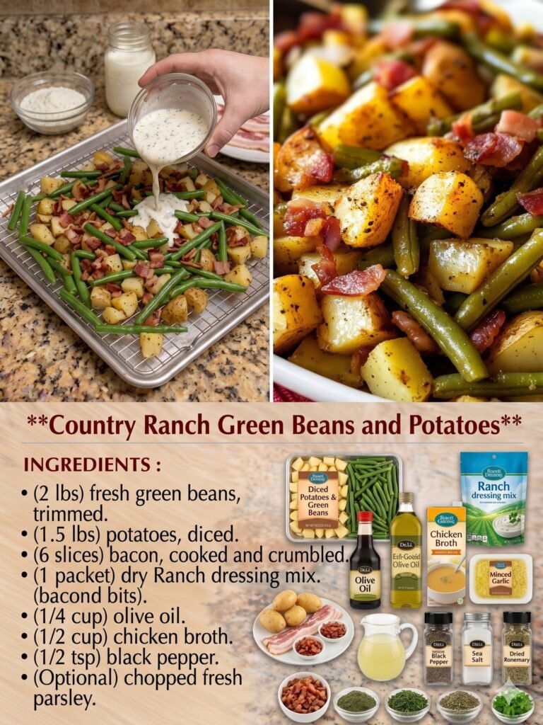 Country Ranch Green Beans and Potatoes with Bacon