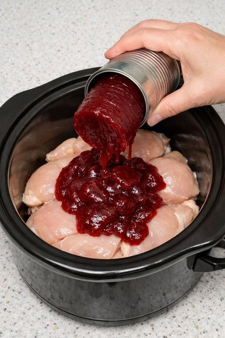 The 3-Ingredient Crockpot Wonder: Cranberry Chicken That Disappears in Minutes