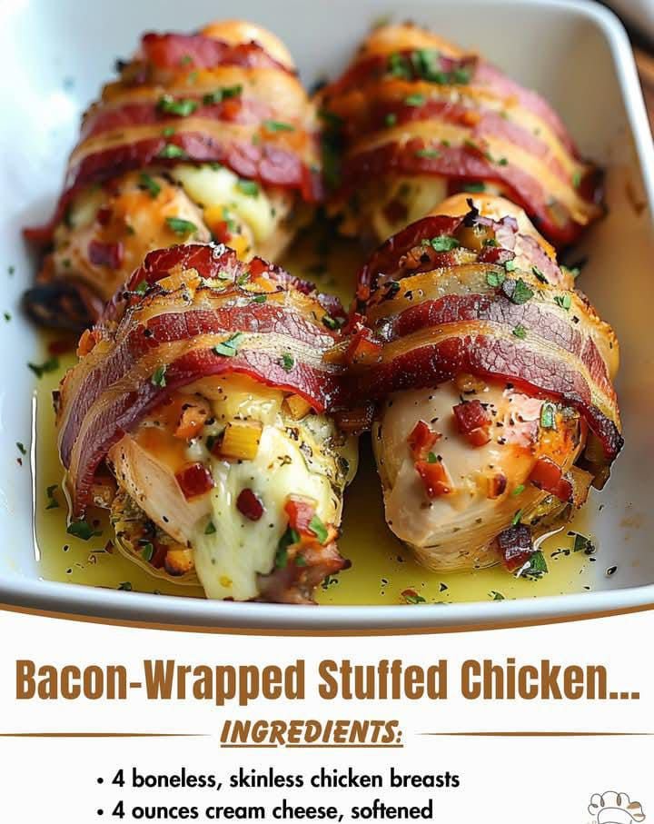  Bacon-Wrapped Stuffed Chicken Breast 