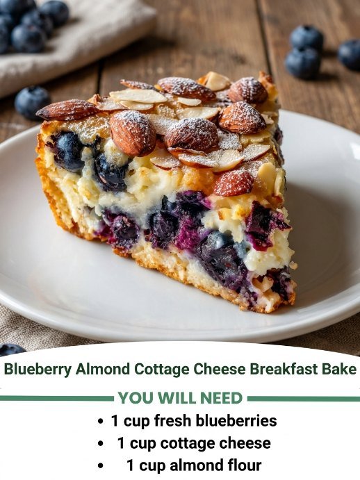  Blueberry Almond Cottage Cheese Breakfast Bake 