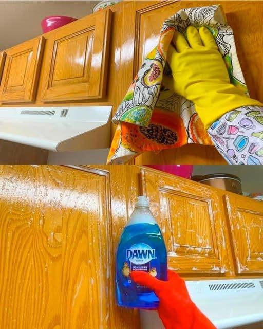 The Viral Dawn Dish Soap Hack for Grease-Free Kitchen Cabinets