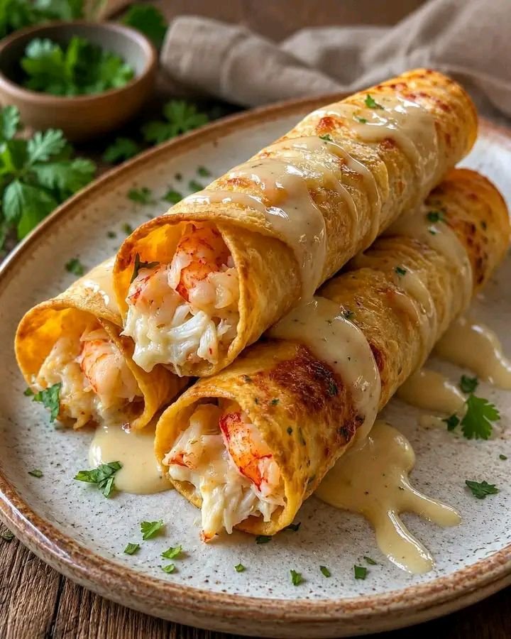 Cheesy Crab & Shrimp Taquitos