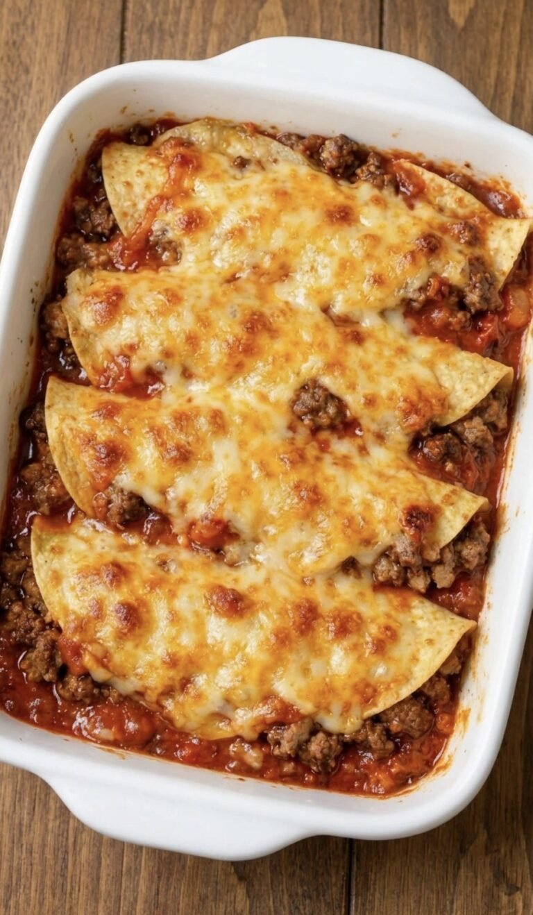 KETO BEEF & CHEESE ENCHILADA CASSEROLE