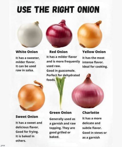 Use the right onion for each dish