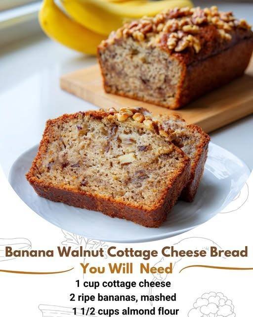 Banana Walnut Cottage Cheese Bread