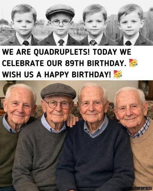 Together Since Day One: The Incredible Story of the 89-Year-Old Quadruplets 🎂👴👴👴👴
