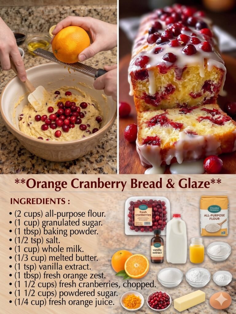 Orange Cranberry Bread & Glaze 