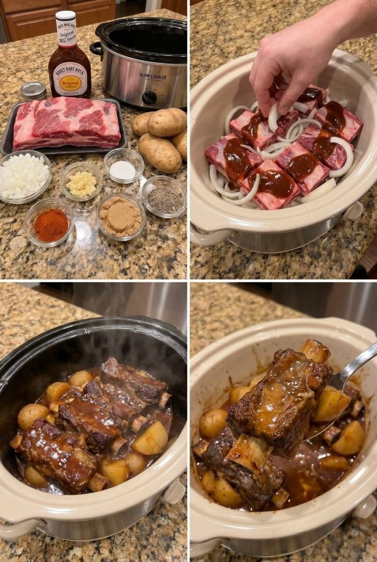 Slow Cooker Barbequed Beef Ribs 
