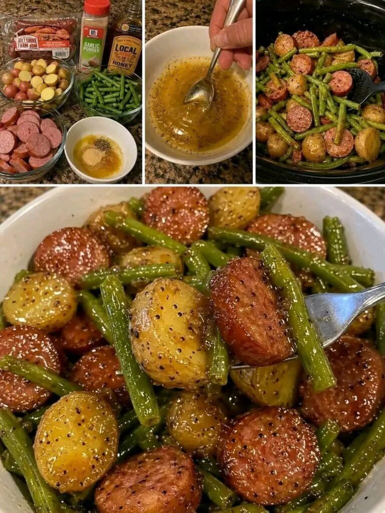 Crockpot Ham, Green Beans & Potatoes 