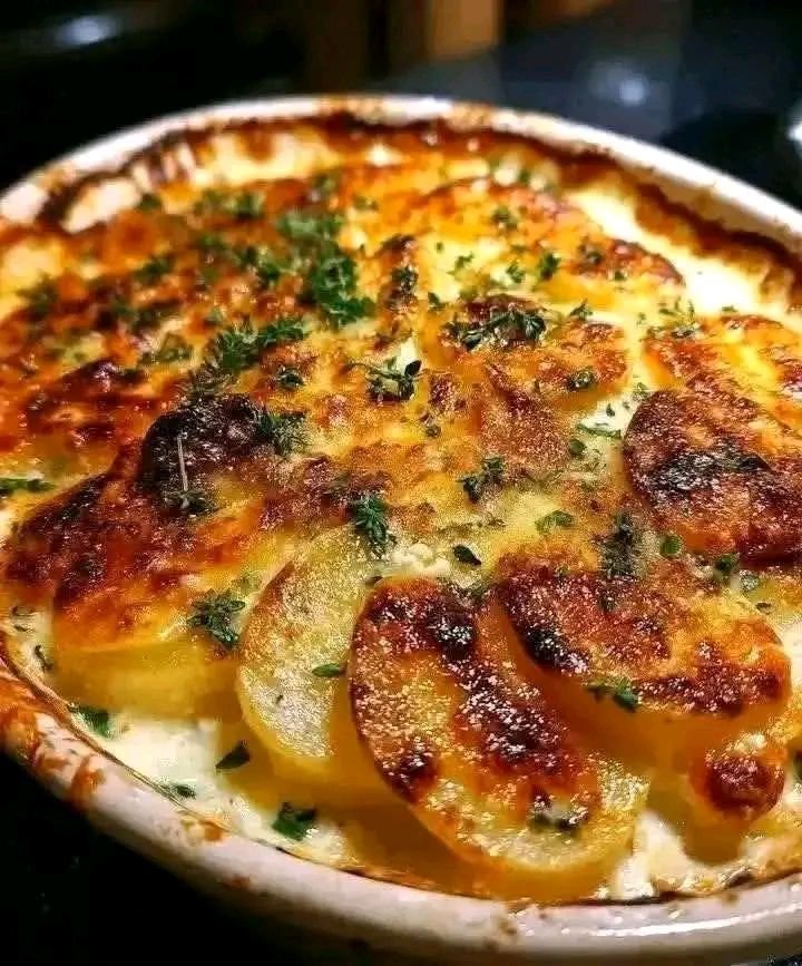 Crispy Parmesan and Gruyere Potato Gratin