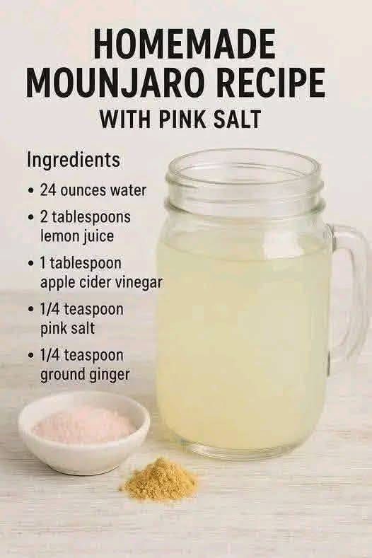 Homemade “Mounjaro” Drink with Pink Salt