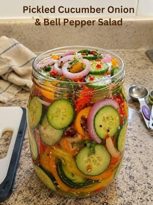 Pickled Cucumber Onion & Bell Pepper Salad