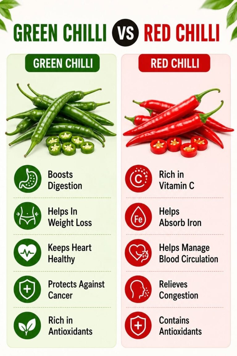 Green chilli vs red chilli