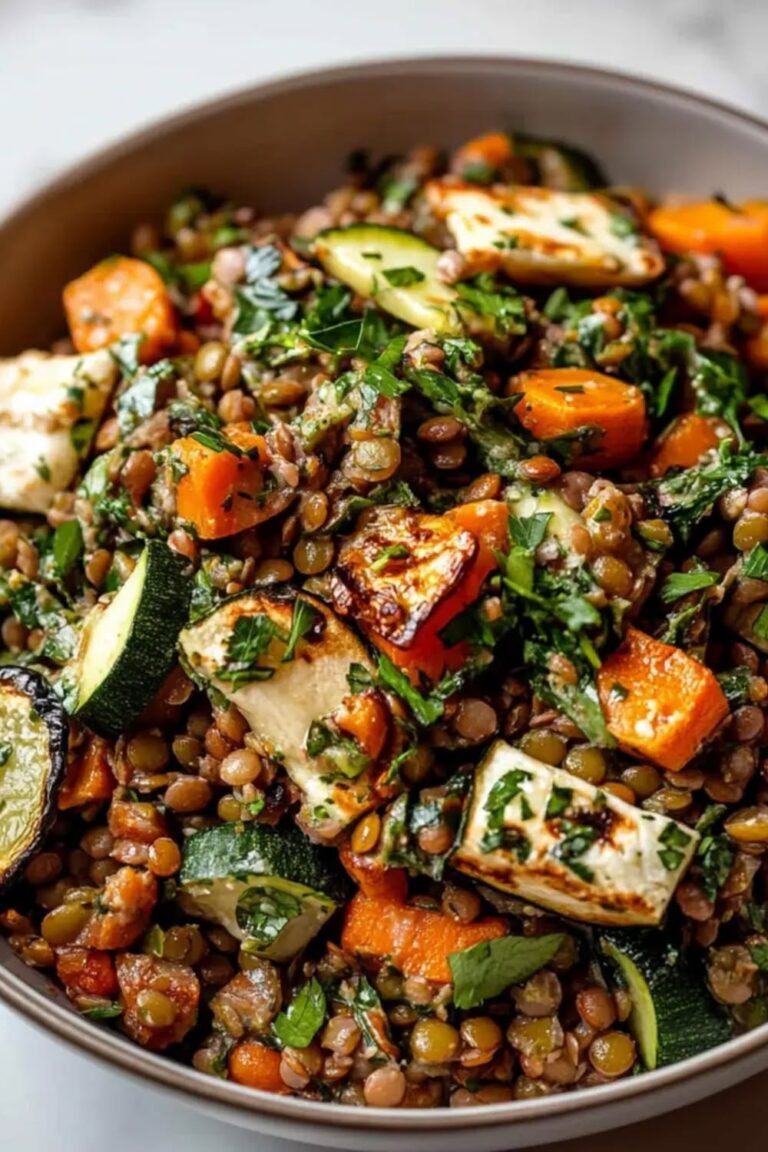  Mediterranean Lentil & Roasted Vegetable Salad