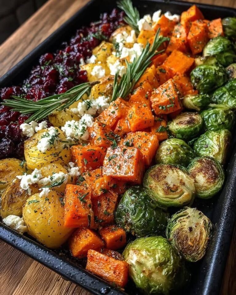 Roasted Veggie Sheet Pan with Feta, Walnuts & Cranberries