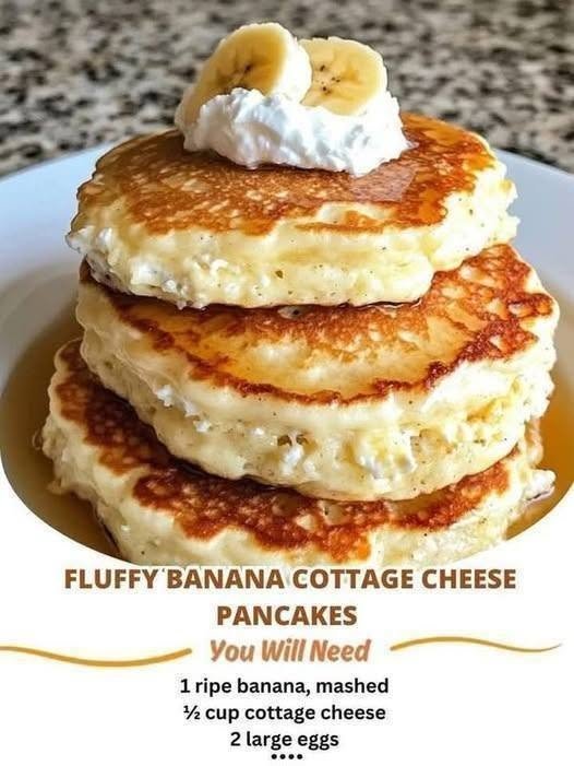 Fluffy Banana Cottage Cheese Pancakes Recipe