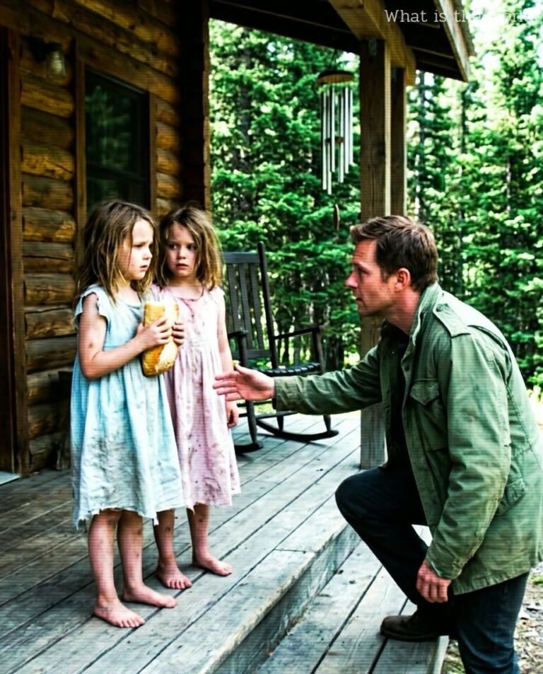 I thought I was driving to my late wife’s mountain house to finally let her go. Instead, I found two abandoned twin girls standing barefoot on the porch, clutching stale bread like it was the last thing keeping them alive. Minutes later, one of them whispered my wife’s name… and led me toward a hidden trail only Olivia had ever known. -1