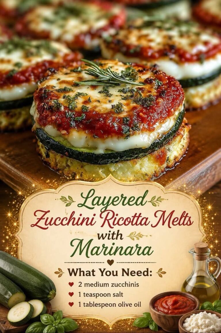 Layered Zucchini Ricotta Melts with Marinara