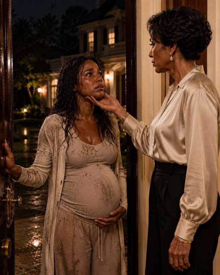 My daughter showed up on my porch at midnight, clutching her pregnant belly, her designer dress torn. “He said the police work for him, Mom,” she