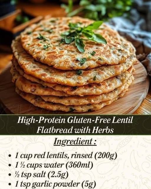 High-Protein Lentil Flatbread infused with lovely herbs