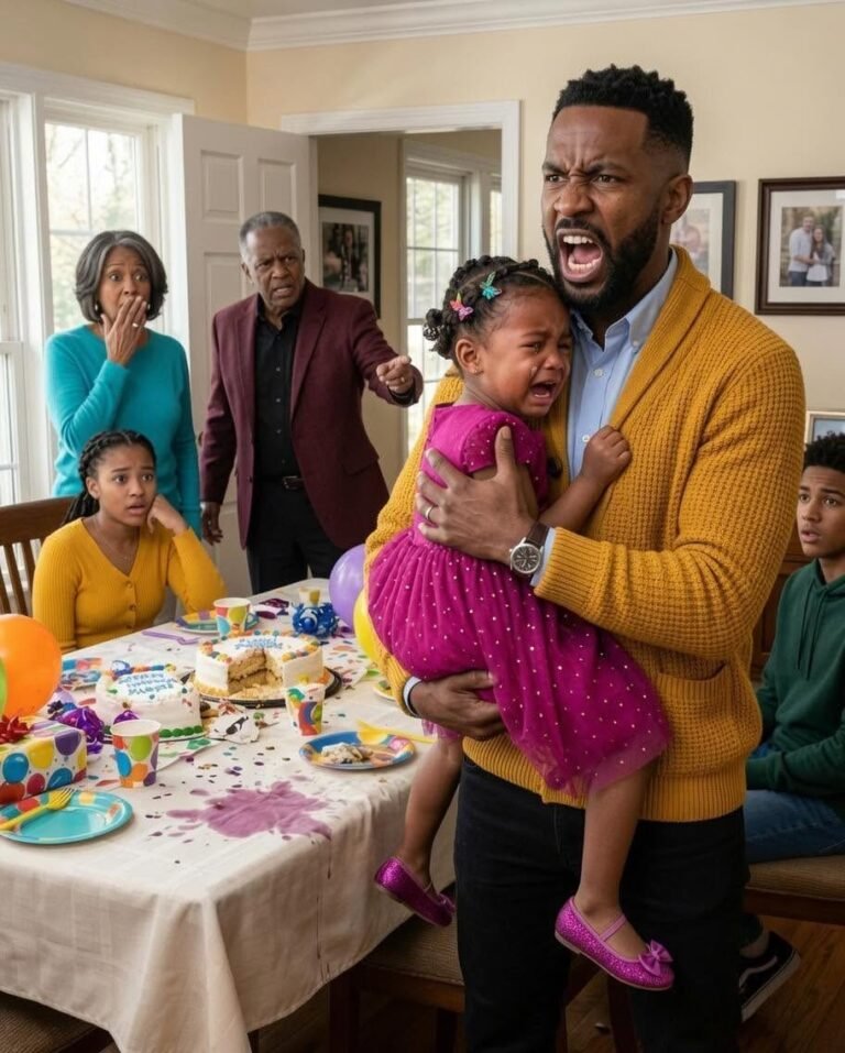 At my husband’s birthday dinner, his mother told our seven-year-old daughter to leave the table because she needed room for his “real children.” Then she pushed her out of the room. When my husband saw Lily crying, he stood in front of everyone and said something that made his parents turn white.