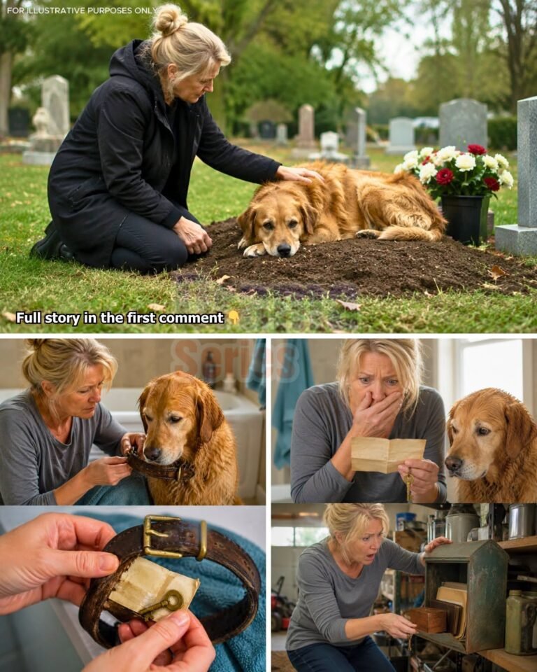 For 14 Days, a Dog Refused to Leave My Husband’s Grave—Then I Found a Secret Note Hidden in His Collar