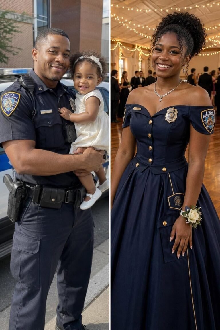 My Daughter Made Her Prom Dress Out of Her Late Father’s Uniform – When Her Mean Classmate Poured Punch on It, the Girl’s Mother Grabbed th