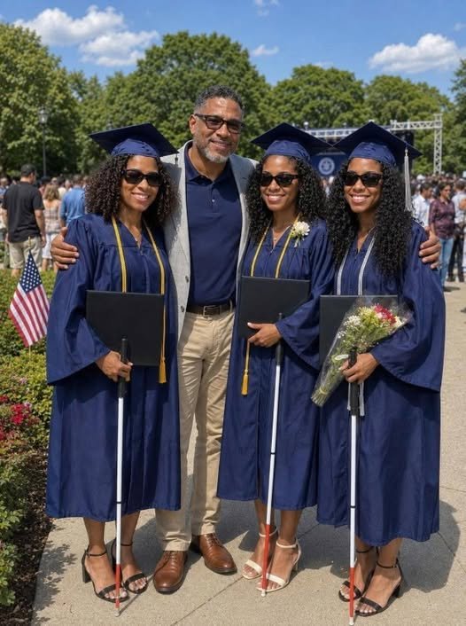 My Wife Left Me with Our Blin:d Newborn Triplets – 18 Years Later, She Showed up at Their Graduation, and What One Daughter Said on Stage Sh0cked Everyone