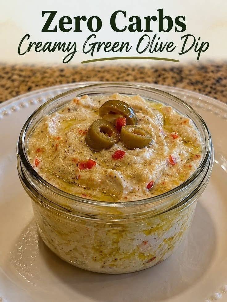 Zero carbs! You can eat as much as you like. Delicious, easy and quick. I sent to those who say Dip..Creamy Green Olive Dip