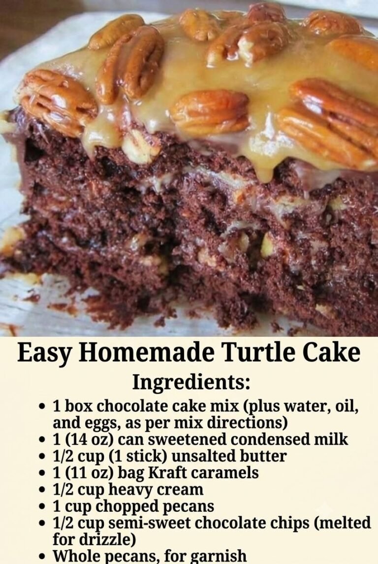 Easy Homemade Turtle Cake 