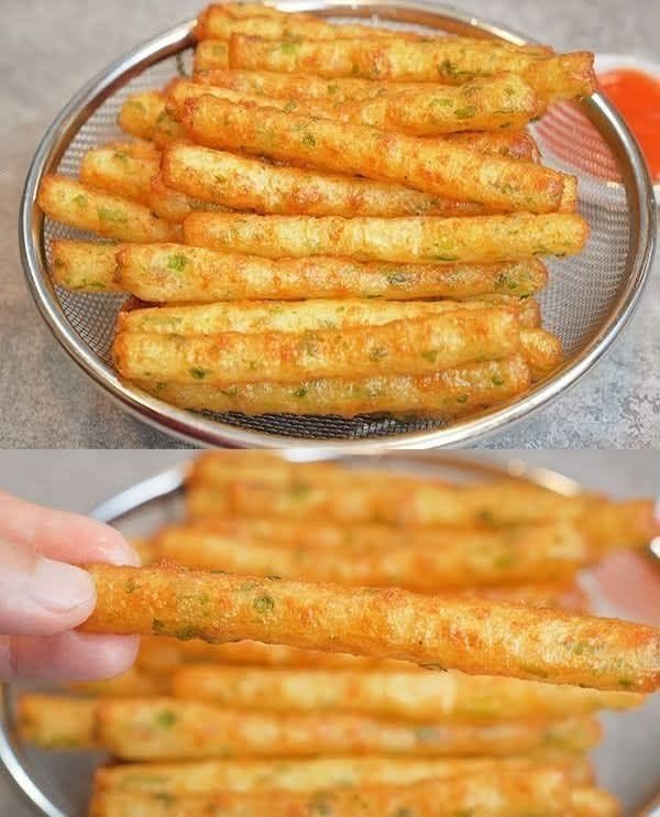 cheese fries made from boiled potatoes