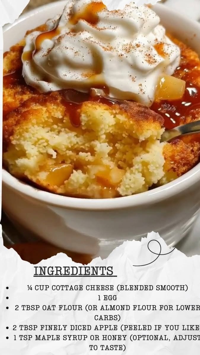 Apple Cinnamon Cottage Cheese Mug Cake – Warm, Protein-Packed & Fall-Inspired
