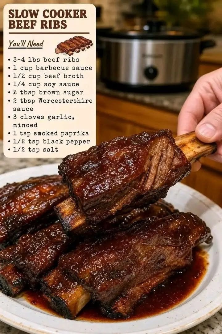 SLOW COOKER BEEF RIBSSlow Cooker Barbequed Beef Ribs 