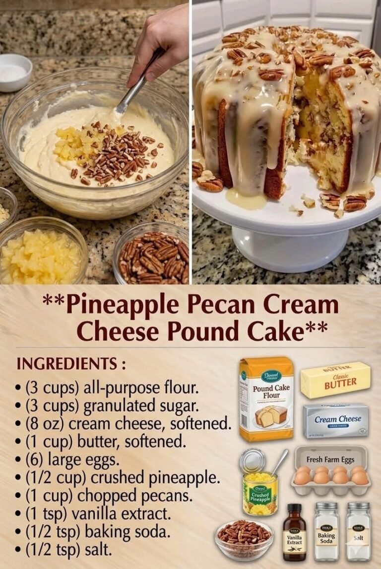 Pineapple Pecan Cream Cheese Pound Cake