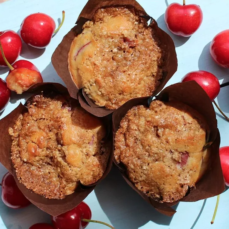 Gluten-Free Cherry Cobbler Muffins