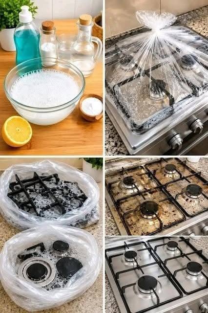 The kitchen stoves are like new with the envelope technique: zero fat