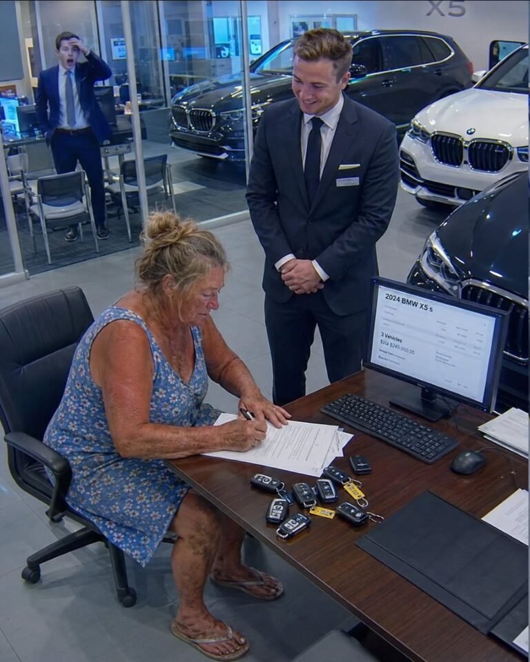 The BMW salesman looked at Mary Carter’s worn farm dress, laughed in front of the entire showroom, and said, “Try the used-car lot. That’s more your speed.”