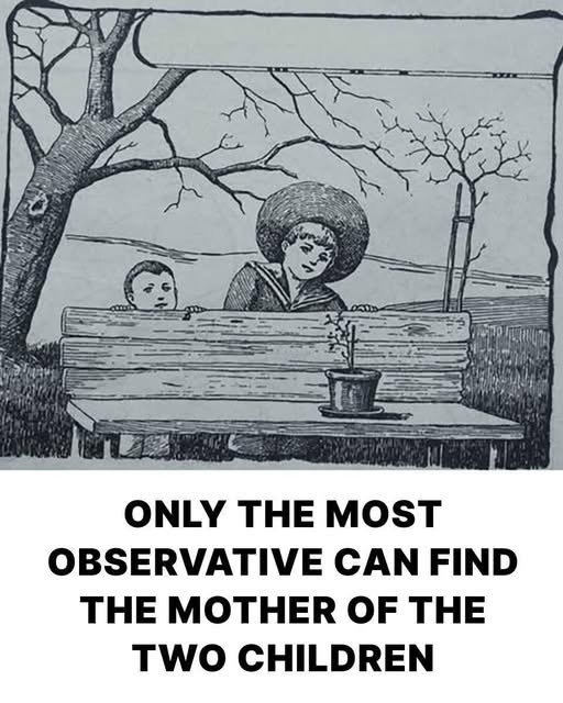 This old illusion baffles the brain: find the mother of two children in 5 seconds