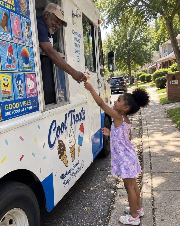 MY DAUGHTER KEPT GETTING FREE ICE CREAM FROM THE SAME TRUCK — THEN THE DRIVER HANDED HER A NOTE AND SAID, “MAKE SURE YOUR MOM READS THIS.”